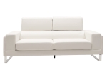 ΚΑΝΑΠΕΣ SHEA PAKOWORLD 3ΘΕΣΙΟΣ PU IVORY-INOX 198X80X87ΕΚ