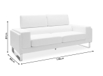 ΚΑΝΑΠΕΣ SHEA PAKOWORLD 3ΘΕΣΙΟΣ ΥΦΑΣΜΑ ΣΑΠΙΟ ΜΗΛΟ-INOX 198X80X87ΕΚ