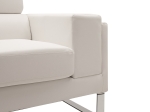 ΚΑΝΑΠΕΣ SHEA PAKOWORLD 2ΘΕΣΙΟΣ PU IVORY-INOX 158X80X87ΕΚ