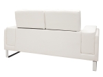 ΚΑΝΑΠΕΣ SHEA PAKOWORLD 2ΘΕΣΙΟΣ PU IVORY-INOX 158X80X87ΕΚ