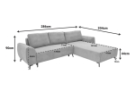 KΑΝΑΠΕΣ ΚΡΕΒΑΤΙ ΤΡΙΘΕΣΙΟΣ ΑΝΑΣΤΡΕΨΙΜΟΣ SETTEE PAKOWORLD ΥΦΑΣΜΑ ΜΕ ΑΠΟΘΗΚΕΥΤΙΚΟ ΧΩΡΟ ΣΕ ΣΙΕΛ ΑΠΟΧΡΩΣΗ 286X204X93ΕΚ
