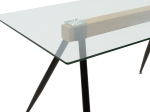 ΤΡΑΠΕΖΙ ASTRID PAKOWORLD ΓΥΑΛΙΝΟ 10ΧΙΛ - ΠΟΔΙ ΜΑΥΡΟ 140X80X75ΕΚ
