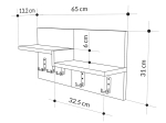 ΚΡΕΜΑΣΤΡΑ ΤΟΙΧΟΥ HARM PAKOWORLD OAK-ΛΕΥΚΟ ΜΕΛΑΜΙΝΗΣ 65X15X31ΕΚ