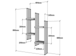 ΡΑΦΙΕΡΑ ΤΟΙΧΟΥ TABAL PAKOWORLD ΣΕ OAK ΑΠΟΧΡΩΣΗ 49.4X14.5X85ΕΚ