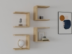 ΡΑΦΙΕΡΑ ΤΟΙΧΟΥ PERARI PAKOWORLD 4ΤΕΜ.ΣΕ OAK  ΑΠΟΧΡΩΣΗ 30X19.6X30ΕΚ