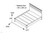 ΚΡΕΒΑΤΙ ΔΙΠΛΟ OLYMPUS PAKOWORLD ΣΕ ΧΡΩΜΑ CASTILO OAK 140X200ΕΚ