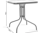 ΤΡΑΠΕΖΙ WATSON PAKOWORLD ΜΕΤΑΛΛΟ ΚΑΦΕ-ΓΥΑΛΙ 60X60X70ΕΚ
