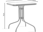 ΤΡΑΠΕΖΑΡΙΑ WATSON-CALAN ΣΕΤ 3ΤΕΜ PAKOWORLD ΜΕΤΑΛΛΟ-TEXTILENE ΓΚΡΙ 80X80X70ΕΚ
