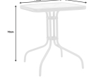 ΤΡΑΠΕΖΙ WATSON PAKOWORLD ΜΕΤΑΛΛΟ ΛΕΥΚΟ- ΓΥΑΛΙ 70X70X70ΕΚ
