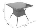 ΤΡΑΠΕΖΙ LAURA PAKOWORLD ΜΕΤΑΛΛΟ-PE RATTAN ΦΥΣΙΚΟ 80X80X75ΕΚ