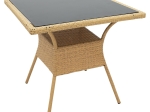ΤΡΑΠΕΖΙ LAURA PAKOWORLD ΜΕΤΑΛΛΟ-PE RATTAN ΦΥΣΙΚΟ 80X80X75ΕΚ