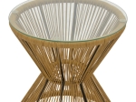 ΤΡΑΠΕΖΙ MABIL PAKOWORLD RATTAN ΦΥΣΙΚΟ-ΓΥΑΛΙ Φ50X55ΕΚ