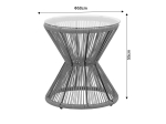 ΤΡΑΠΕΖΙ MABIL PAKOWORLD RATTAN ΦΥΣΙΚΟ-ΓΥΑΛΙ Φ50X55ΕΚ