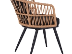 ΠΟΛΥΘΡΟΝΑ NAOKI PAKOWORLD PE RATTAN -METAL ΣΕ ΦΥΣΙΚΗ ΑΠΟΧΡΩΣΗ ΜΕ ΜΑΥΡΑ ΠΟΔΙΑ/ΜΑΞΙΛΑΡΙ 62X60X80ΕΚ