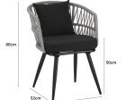 ΠΟΛΥΘΡΟΝΑ NAOKI PAKOWORLD PE RATTAN -METAL ΣΕ ΦΥΣΙΚΗ ΑΠΟΧΡΩΣΗ ΜΕ ΜΑΥΡΑ ΠΟΔΙΑ/ΜΑΞΙΛΑΡΙ 62X60X80ΕΚ