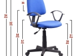 ΚΑΡΕΚΛΑ ΓΡΑΦΕΙΟΥ ARTELIBRE ΔΑΦΝΗ ΜΠΛΕ ΥΦΑΣΜΑ 55X48X82-94CM