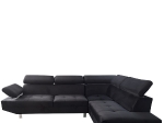 ΚΑΝΑΠΕΣ ΓΩΝΙΑΚΟΣ ARTELIBRE OZMA ΜΑΥΡΟ ΥΦΑΣΜΑ 254X160X70CM