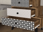 ΚΟΜΟΔΙΝΟ ARTELIBRE LIDYA ΣΚΟΥΡΟ ΚΑΦΕ ΜΕ ΣΧΕΔΙΟ 60X30X57CM