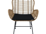 ΚΑΡΕΚΛΑ ΚΗΠΟΥ ARTELIBRE ABUDIUS ΦΥΣΙΚΟ/ΜΑΥΡΟ ΜΕΤΑΛΛΟ/RATTAN 60X60X85CM