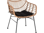 ΠΟΛΥΘΡΟΝΑ ΚΗΠΟΥ ARTELIBRE AFINIUS ΦΥΣΙΚΟ/ΜΑΥΡΟ RATTAN/ΜΕΤΑΛΛΟ 58.5X60.5X80CM