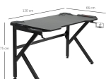 ΓΡΑΦΕΙΟ GAMING ARTELIBRE BERU ΜΑΥΡΟ ΞΥΛΟ/ΜΕΤΑΛΛΟ 120X65X75CM