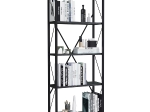 ΒΙΒΛΙΟΘΗΚΗ ARTELIBRE KENYA ΜΑΥΡΟ ΜΟΡΙΟΣΑΝΙΔΑ/ΜΕΤΑΛΛΟ 60X26X150CM