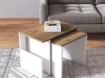 ΤΡΑΠΕΖΑΚΙ ΒΟΗΘΗΤΙΚΟ ARTELIBRE IRIA ΛΕΥΚΟ/ΚΑΡΥΔΙ 44X60X38/40X43X46CM ΣΕΤ 2ΤΜΧ