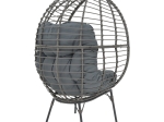 ΠΟΛΥΘΡΟΝΑ NESTIE  PAKOWORLD WICKER RATTAN ΓΚΡΙ-ΜΕΤΑΛΛΙΚΟ ΓΚΡΙ ΠΟΔΙ-ΓΚΡΙ ΜΑΞΙΛΑΡΙ 102X80X155ΕΚ