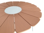 ΤΡΑΠΕΖΙ PINAP PAKOWORLD ΛΕΥΚΟ ΑΛΟΥΜΙΝΙΟ ΚΑΙ PLYWOOD ΣΕ ΦΥΣΙΚΗ ΑΠΟΧΡΩΣΗ Φ110X74ΕΚ