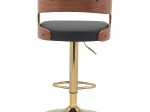 ΣΚΑΜΠΟ BAR ARTELIBRE SINDRI ΜΑΥΡΟ/ΚΑΦΕ ΞΥΛΟ/PU/ΑΛΟΥΜΙΝΙΟ 48X49X91-112CM