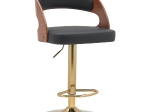 ΣΚΑΜΠΟ BAR ARTELIBRE SINDRI ΜΑΥΡΟ/ΚΑΦΕ ΞΥΛΟ/PU/ΑΛΟΥΜΙΝΙΟ 48X49X91-112CM