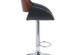 ΣΚΑΜΠΟ BAR ARTELIBRE HAGEN ΜΑΥΡΟ/ΚΑΦΕ ΞΥΛΟ/PU/ΑΛΟΥΜΙΝΙΟ 52X51X89-110.5CM