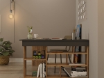ΓΡΑΦΕΙΟ ΓΩΝΙΑΚΟ ROSALINE PAKOWORLD ΑΝΘΡΑΚΙ-OAK 120X129X72ΕΚ