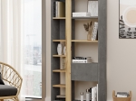 ΒΙΒΛΙΟΘΗΚΗ ALIVE PAKOWORLD ΑΝΘΡΑΚΙ ANTIQUE-SONOMA 75.5X25X160ΕΚ