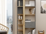 ΒΙΒΛΙΟΘΗΚΗ ALIVE PAKOWORLD ΑΝΘΡΑΚΙ ANTIQUE-SONOMA 75.5X25X160ΕΚ