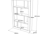 ΒΙΒΛΙΟΘΗΚΗ CARING PAKOWORLD ΓΚΡΙ ANTIQUE-ΑΝΘΡΑΚΙ ANTIQUE 94.5X27X145.5ΕΚ