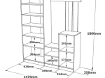 ΕΠΙΠΛΟ ΕΙΣΟΔΟΥ DOORSE PAKOWORLD ΜΕΛΑΜΙΝΗΣ ΛΕΥΚΟ-SONOMA 147.5X35X180ΕΚ