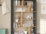 ΒΙΒΛΙΟΘΗΚΗ DECORA PAKOWORLD ΣΕ ΦΥΣΙΚΗ-ΑΝΘΡΑΚΙ ΑΠΟΧΡΩΣΗ 90X22X123.6ΕΚ