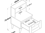 ΚΟΜΟΔΙΝΟ RUSTA PAKOWORLD ΜΕΛΑΜΙΝΗΣ-MDF SONOMA-ΛΕΥΚΟ 45X40X74.5ΕΚ