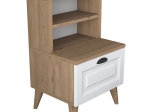 ΚΟΜΟΔΙΝΟ RUSTA PAKOWORLD ΜΕΛΑΜΙΝΗΣ-MDF SONOMA-ΛΕΥΚΟ 45X40X74.5ΕΚ