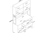 MΠΟΥΦΕΣ ΜΕ ΡΑΦΙ ERAMISE PAKOWORLD ΛΕΥΚΟ ΜΕΛΑΜΙΝΗΣ 120X40X198.6ΕΚ
