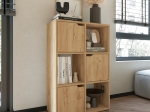 ΒΙΒΛΙΟΘΗΚΗ BOOKEL PAKOWORLD ΜΕΛΑΜΙΝΗΣ ΣΕ OAK ΑΠΟΧΡΩΣΗ 59.5X27.5X89ΕΚ