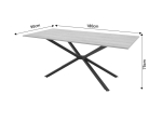 ΤΡΑΠΕΖΙ DINNY PAKOWORLD ΓΚΡΙ ΜΑΡΜΑΡΟΥ MDF-ΜΑΥΡΟ ΜΕΤΑΛΛΟ 180X90X75ΕΚ