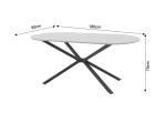 ΤΡΑΠΕΖΙ LERDION PAKOWORLD ΜΟΚΑ MDF-ΜΑΥΡΟ ΜΕΤΑΛΛΟ 180X90X75ΕΚ