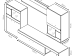 ΣΥΝΘΕΤΟ ΣΑΛΟΝΙΟΥ ANNALIE PAKOWORLD LED SONOMA-ΛΕΥΚΟ GLOSS 215X39X180ΕΚ