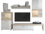 ΣΥΝΘΕΤΟ ΣΑΛΟΝΙΟΥ ANNALIE PAKOWORLD LED SONOMA-ΛΕΥΚΟ GLOSS 215X39X180ΕΚ