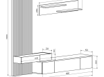 ΣΥΝΘΕΤΟ ΣΑΛΟΝΙΟΥ LITENDE PAKOWORLD ΜΑΥΡΟ-SONOMA ΜΕΛΑΜΙΝΗΣ 249.5X42X199.5ΕΚ