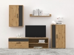 ΣΥΝΘΕΤΟ ΣΑΛΟΝΙΟΥ ZARIFA PAKOWORLD OAK-ΜΑΥΡΟ ΜΕΛΑΜΙΝΗΣ 190X35X190ΕΚ