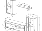 ΣΥΝΘΕΤΟ ΣΑΛΟΝΙΟΥ ZARIFA PAKOWORLD OAK-ΜΑΥΡΟ ΜΕΛΑΜΙΝΗΣ 190X35X190ΕΚ