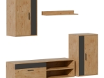 ΣΥΝΘΕΤΟ ΣΑΛΟΝΙΟΥ ZARIFA PAKOWORLD OAK-ΜΑΥΡΟ ΜΕΛΑΜΙΝΗΣ 190X35X190ΕΚ
